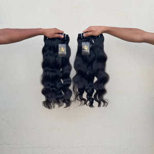 Paquetes de cabello ondulado sin procesar de templo indio, paquete de tejido de cabello humano, paquetes de ondas corporales con cierre - Product Image 1