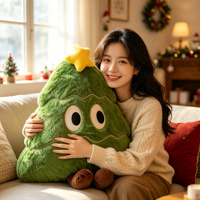 Coussin en peluche Arbre de Noël mignon, jouet en peluche doux en forme de sapin de Noël, décoration de maison pour les fêtes, cadeau