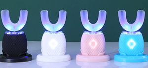 Brosse à dents électrique automatique à ultrasons en forme de U à 360 degrés, étanche, LED avec silicone blanchissant pour adultes, usage domestique - Product Image 3