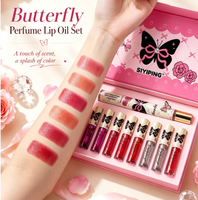 Coffret Cadeau Siyiping Huile à Lèvres Teintée 8 Couleurs Parfumée - Kit Repulpant Végétalien Hydratant Longue Durée Brillant pour Femmes