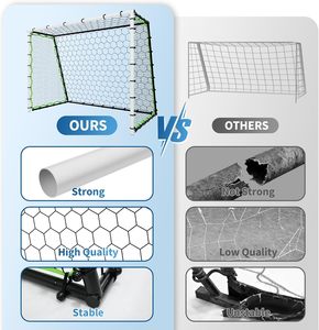 But de football pliable 6x4FT en tube d'acier avec filet de rebond et mur de protection pour usage extérieur - Product Image 5