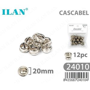 Campanelle Ilan Cascabel 20mm Placcate Argento 12pz per Perline da Abbigliamento - Product Image 1