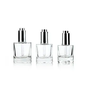 신상품 1OZ 40ml 50ml 에센셜 오일 병 프레스 드로퍼 두꺼운 바닥 유리 병