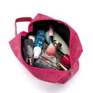 Bolsa de Almacenamiento de Cosméticos de Viaje Portátil de Gran Capacidad, de Tela <span class=keywords><strong>Oxford</strong></span>, Color Sólido, Simple, Fresca y Dulce, Estilo Nuevo para Mujer - Product Image 5