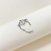 Anneau de nez unisexe punk sans soudure, design abeille ange, incrusté de cuivre et de zircon, bijou de corps, cadeau