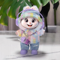 Erste Generation 17cm Cartoon-Spielzeug PVC 1:3 Maßstab Regenbogen-Kariertes Mode-Set Exklusive Unisex-Kleidung für Puppenzubehör