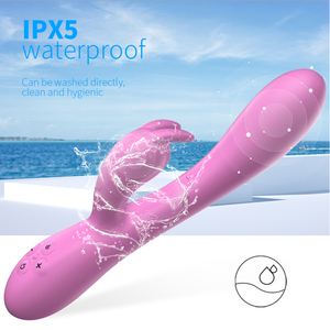 Cargador USB de empuje eléctrico consolador de conejo sexual orejas tocando calefacción punto G vibrador de conejo para mujeres - Product Image 5
