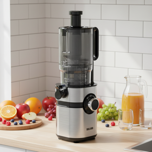 Extracteur de jus lent électrique 200W, lames en acier inoxydable, éjection automatique de la pulpe, moteur CC à faible bruit, conception à large ouverture pour fruits et légumes - Product Image 1