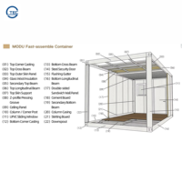 Maison conteneur modulaire préfabriquée de 20 pieds, empilable, mobile et démontable, pour logement de travailleurs et dortoir