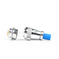 Konektor Soket Laki-laki TQ Plug Z Flange Socket Seri TT HA32 IP67 Tahan Air dengan Casing Kuningan Paduan Seng untuk Kabel Penerbangan