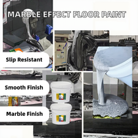 Revêtement liquide époxy auto-nivelant antidérapant à deux composants, peinture pour sols en sable, effet marbre, sol en béton