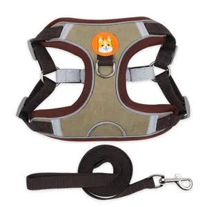 Wear-Resistant Suede Comfortable Dog Harness No Pull Choking Dog Harness Soft Adjustable Control