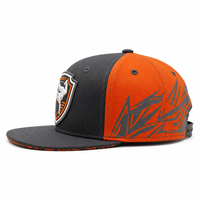 Casquette Snapback Bicolore Tendance Gris Foncé Orange avec Panneaux Personnalisés Brodés Visière Plate Style Hip Hop Fournisseur d'Usine ODM