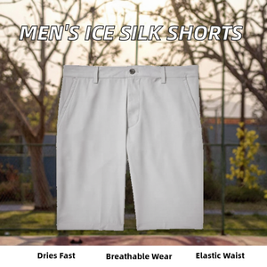 กางเกงขาสั้นผู้ชายผ้าโพลีเอสเตอร์ทอแบบลำลองสำหรับฤดูร้อน เนื้อผ้าบางเบา สีเขียวมิ้นท์ ให้ความรู้สึกเย็นสบาย ระบายอากาศได้ดี เป็นมิตรต่อสิ่งแวดล้อม แห้งเร็ว - Product Image 2