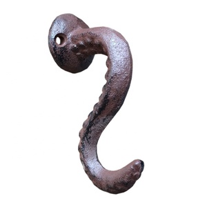 Gancho de tentáculo de pulpo de hierro fundido marrón antiguo - Product Image 1