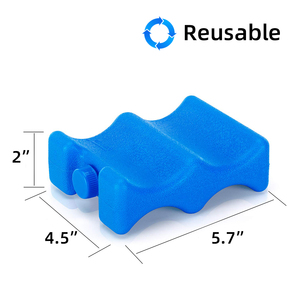Lot de six supports isothermes pour canettes de bière pleine taille avec motif géométrique en PE pour lait et blocs réfrigérants - Product Image 1