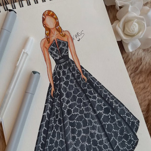 Abito Lungo da Festa in Raso Metallizzato Nero con Cristalli e Strass, Lussuoso e Casual, Personalizzabile OEM - Product Image 2