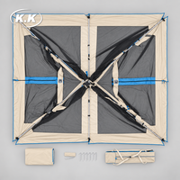 Tente de camping familiale instantanée Kawagebo Kamp (KK) avec écran intégré, résistante aux UV, imperméable et éclairée, avec bâche de protection complète