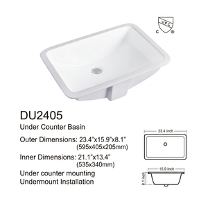 <span class=keywords><strong>Évier</strong></span> de salle de bain rectangulaire en céramique pour hôtel, à poser <span class=keywords><strong>sous</strong></span> le <span class=keywords><strong>meuble</strong></span>, en porcelaine, <span class=keywords><strong>avec</strong></span> certificat CUPC – Fournisseur direct usine - Product Image 5