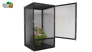 Vente chaude Cage à oiseaux en aluminium à motif animal solide, durable, en métal, en plastique et en verre, cage à oiseaux, boîte, reptiles de la forêt tropicale, plateau en plastique - Product Image 2