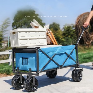 Diskon Besar Berat 120KG Kain Oxford Lipat Luar Ruangan Tangan Kereta Dorong Mobil Troli Lipat Kereta Dorong Di Atas Roda - Product Image 4