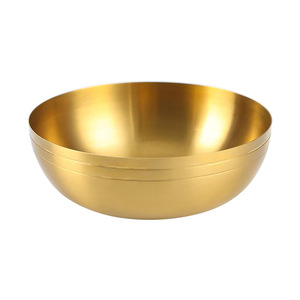 304 Stainless Steel Bowl Set Golden Kimchi Bowl Rice Bowl Fruit Salad Bowl Single Layer <b>Sauce</b> Bowl Party Tableware - Product Image 2
