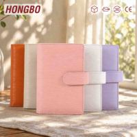 Hongbo meilleure vente 27 couleur A6 gaufré Saffiano Epi cuir 30MM or anneau Budget liant avec feuille de mouche de boucle de stylo disponible
