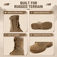 Bottes tactiques légères en daim et cuir PU marron pour la randonnée et l'entraînement en extérieur, personnalisables OEM ISO CE