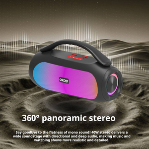 OKOP819 Haut-parleur sans fil portable à grande puissance 40W, étanche IPX7, RGB, longue autonomie, pour l'extérieur, vente en gros - Product Image 4