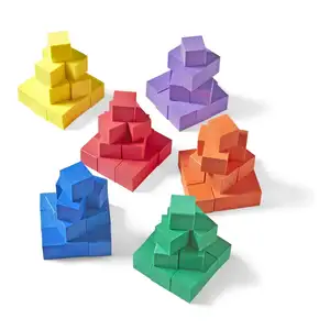 100 조각 각 팩 EVA 폼 1 인치 블록 계산 큐브 키트 유치원 교육
