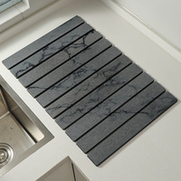 Tapis de séchage pour assiettes Cedar Space, pour la cuisine, séchage rapide des vaisselles, tapis de table pliable, absorbant l'eau, en terre de diatomée