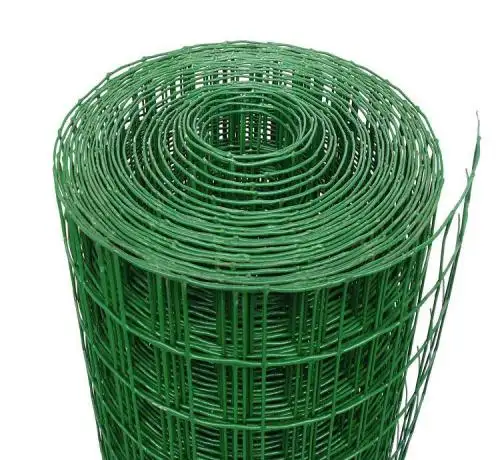 Çin üreticileri PVC kaplı kaynaklı tel örgü 4x4 yeşil pvc tel örgü bahçe çit için