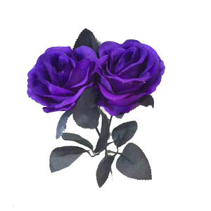 L06625 décoration de mariage maison fête décor <span class=keywords><strong>fausse</strong></span> soie noire Roses velours fleurs de Rose - Product Image 5