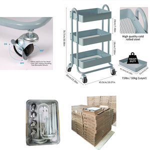 Carrito de Almacenamiento Rodante de 3 Niveles Eaho, Carrito de Cocina Portátil con Ruedas y Estantes - Product Image 4