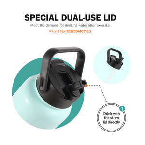 Bouteille d'eau de voyage en acier inoxydable à large ouverture de 32 oz, écologique, personnalisée, 24 oz, gobelet isotherme pour fête familiale avec couvercle à double usage - Product Image 3