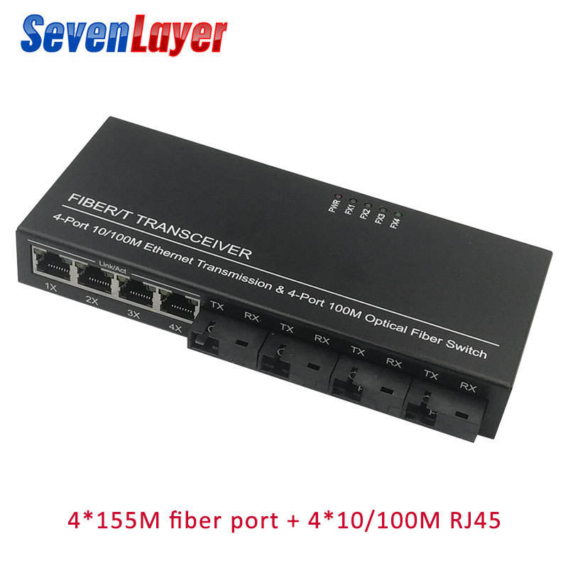 Converging 100M 4-Port Optical-Electrical Fiber Transceiver Switch with ...