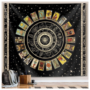 Individuelles psychedelisches Hexen-Sternbild-Tierkreis-Astrologie-<span class=keywords><strong>Tarot</strong></span>-Wandbehang-Wandteppich zur Dekoration - Product Image 1