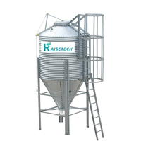 Silo à alimentation en acier galvanisé de haute qualité pour élevage avicole, avec boîte de vitesses et moteur, pour équipement de cage à poulets