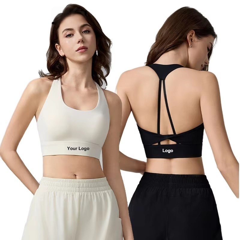 Customized Logo Sports Gym Clothes Lightweight Cloud-Soft High Stretch Hollow Back U Neck Gym Fitness Sports Bras