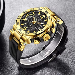 LIGE 2024 Montres de sport pour hommes <span class=keywords><strong>Bracelet</strong></span> en <span class=keywords><strong>silicone</strong></span> souple résistant à l'eau Horloge pour homme Montres-bracelets de luxe lumineuses pour hommes FB0033 - Product Image 2