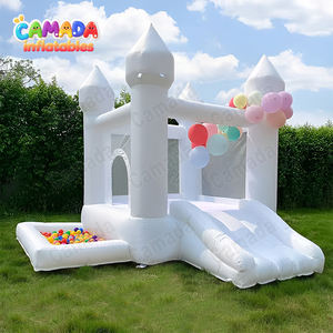 Castillo Inflable Blanco Personalizado <span class=keywords><strong>con</strong></span> <span class=keywords><strong>Piscina</strong></span> de Pelotas de 3m y 0.55mm de PVC, <span class=keywords><strong>Alquiler</strong></span> de <span class=keywords><strong>Casa</strong></span> Inflable para Fiestas Familiares al Aire Libre para Bodas - Product Image 1