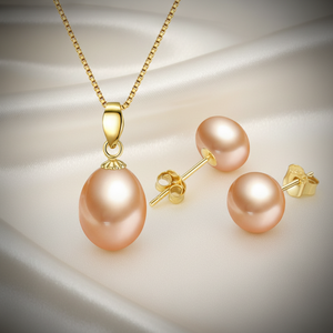 925 <strong>Silver</strong> Natural Real Freshwater <strong>Pearl</strong> Jewellery Set Fresh Water Cultured <strong>Pearl</strong> <strong>Necklace</strong> and Earring Jewelry Set for Women - Product Image 4