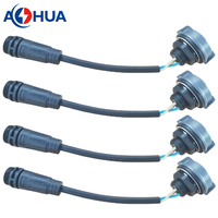 Câble d'extension étanche AHUA personnalisé pour l'extérieur, connecteur femelle 3 broches IP68, compatible prises US, AU, UK, EU