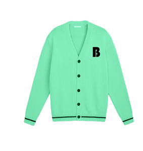 2020 Herbst Winter Herren-<span class=keywords><strong>Cardigan</strong></span> mit individuellem Logo, Langarm, Casual, Rosa und Grün, im Sorority-Buchstaben-Stil, Strickjacke - Product Image 3