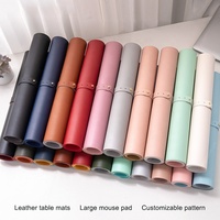 Grand tapis de bureau multifonctionnel en cuir, tapis de souris en cuir PU imperméable, tapis de bureau