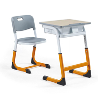 Meubles scolaires en métal au design moderne et luxueux - Ensemble chaise et table de classe collaborative pour l'étude à domicile avec table pour ordinateur portable