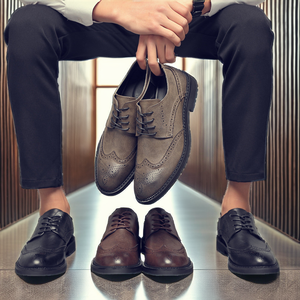 Chaussures habillées en cuir PU respirant à lacets pour hommes, bout fermé, grandes tailles, noir, gris, marron – Idéales pour mariage et occasions officielles - Product Image 2