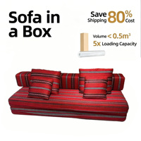 Sofá Cama Plegable Jacquard Étnico Vintage, Sofá Perezoso Compacto para Sala de Estar Pequeña, Estilo Moderno de Mediados de Siglo