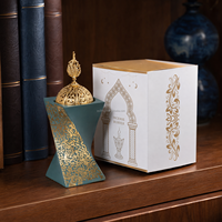 Brûleur d'encens en résine torsadée Bakhoor, boîte cadeau de luxe pour l'aromathérapie, encensoir en calligraphie arabe dorée, 4 couleurs, Ramadan, Eid Festival