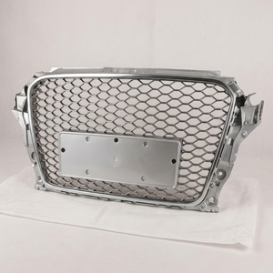 Grille de pare-chocs avant style RS3 en maille nid d'abeille chromée argentée pour <span class=keywords><strong>AUDI</strong></span> A3 8V 2013-2016, modification de rechange - Product Image 4